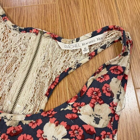 Rachel Roy Floral Lace Zipper Tank - M - Picture 5 of 13